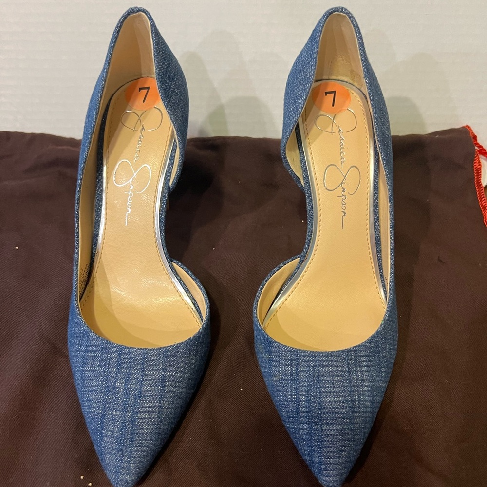 Jessica Simpson Denim Blue Livvy D’orsay style Heels